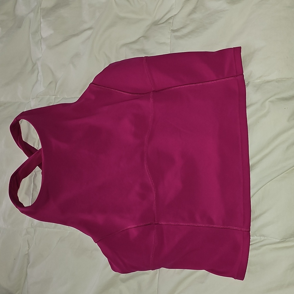 Lululemon Womens Tank Top With Bra Shelf! Believe Is Rippened Raspberry! - Picture 6 of 6